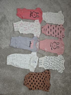 Bundle Of 9 Mixed Brands - "ONSIES" Brand, Hudson Baby & Small Story Size 0-3M